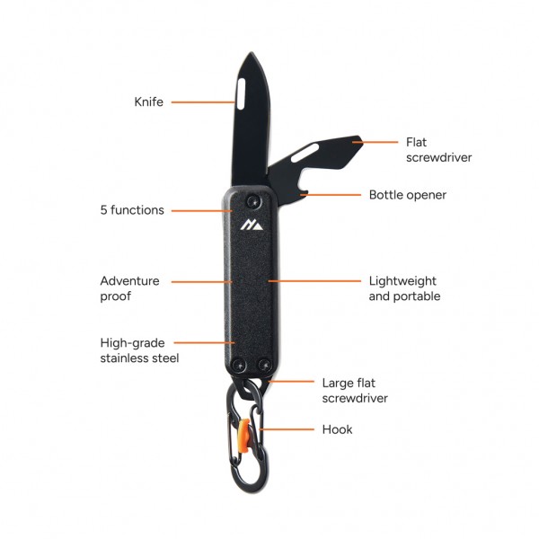 Nordic Drift Adventure Keychain Tool, schwarz