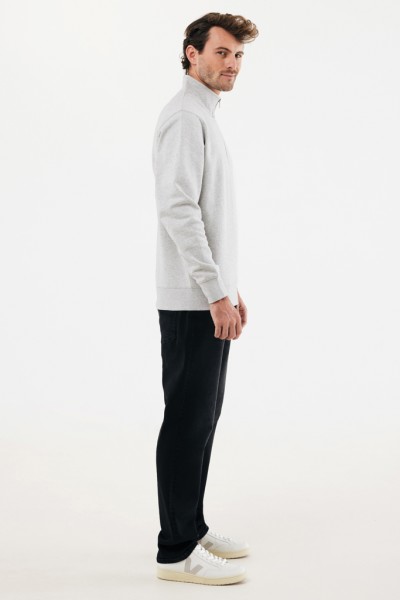 IQONIQ Elgon Quarter-Zip-Sweater aus rec. Baumwolle, light heather grey XL