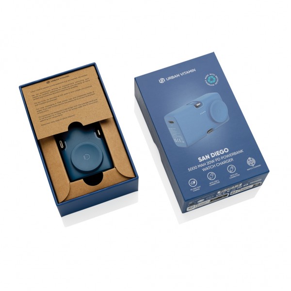 Urban Vitamin San Diego 20W PD RCS Powerbank & WatchCharger, blau