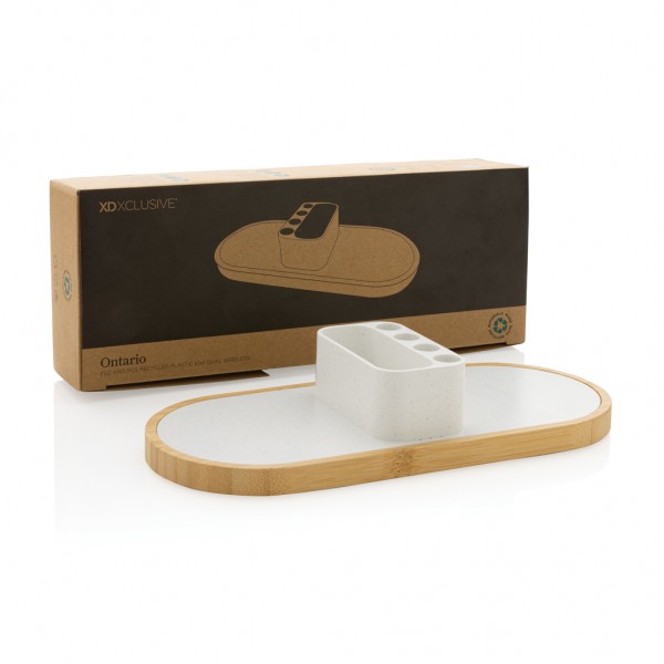 Ontario 10W Dual Charger aus Bambus & RCS rPlastik, weiß