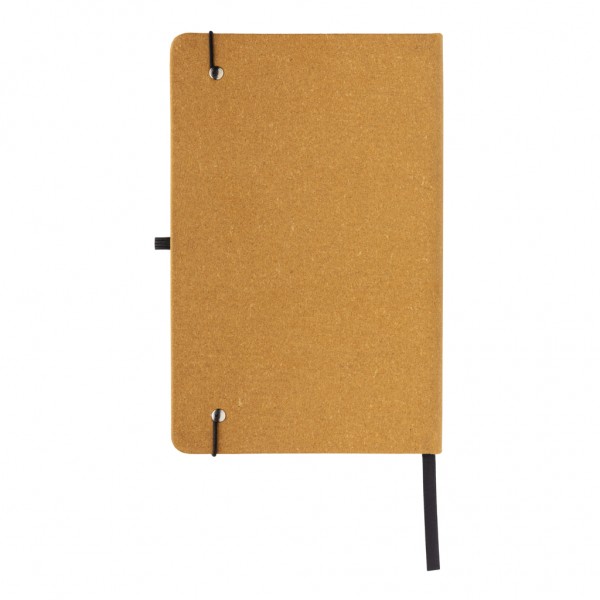 A5 Hardcover Notizbuch aus GRS recyceltem PU, braun