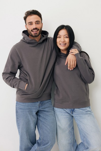 IQONIQ Yengo Hoodie mit Seitentaschen aus rec. Baumwolle, anthrazit S