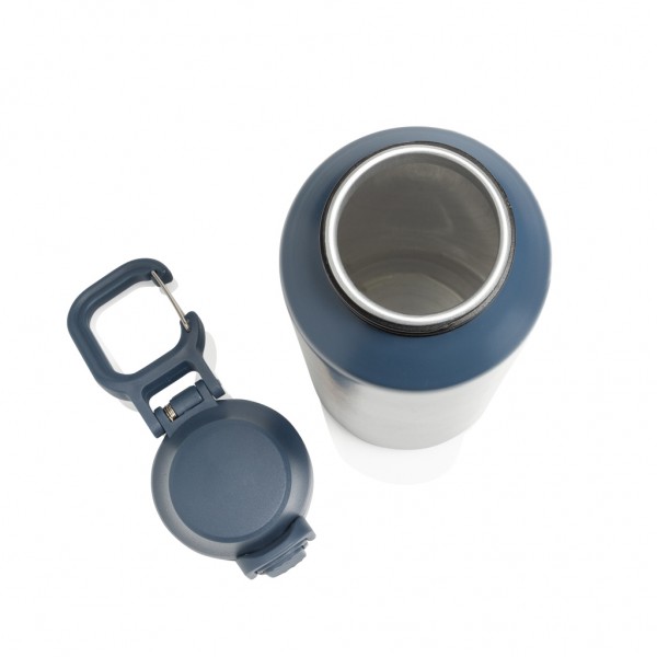 Via RCS Re-Steel Sportflasche mit Verschluss, 600ml, navy blau