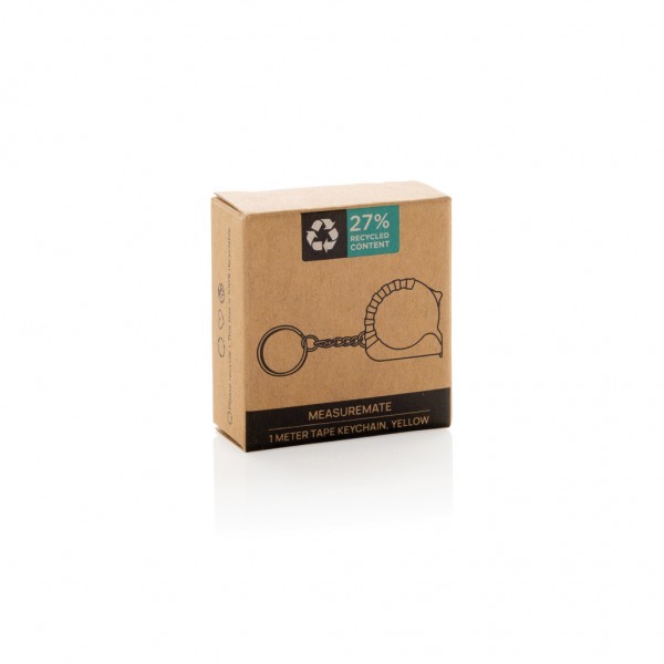 MeasureMate 1m Schlüsselband aus RCS recyceltem ABS, gelb