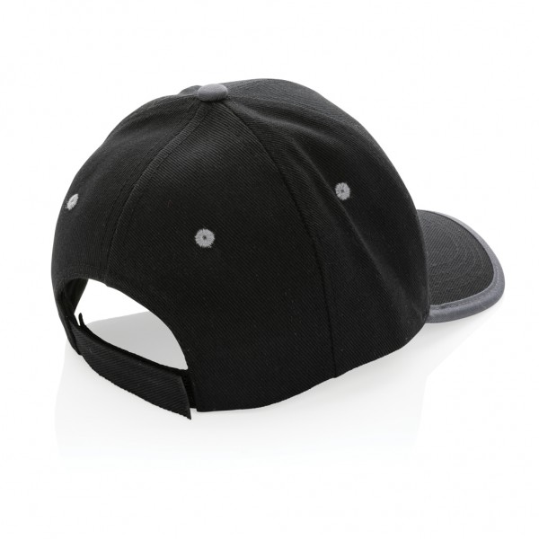 Impact AWARE™ 280gr Brushed rCotton 6 Panel Kontrast-Cap, schwarz