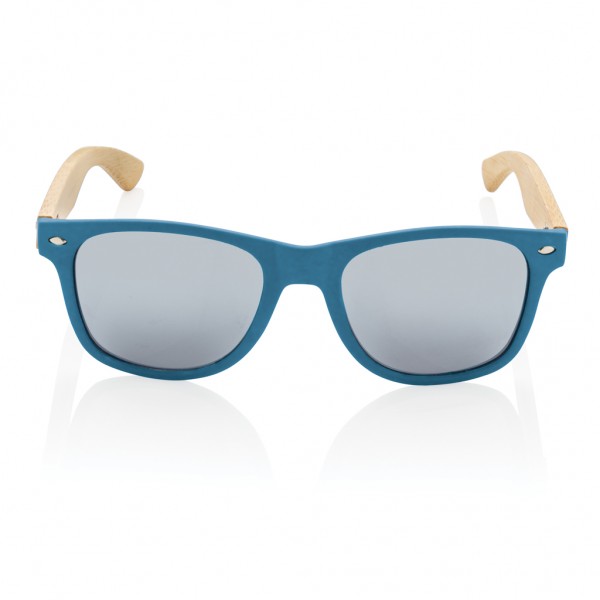 Sonnenbrille aus Bambus und RCS recyceltem Kunststoff, blau