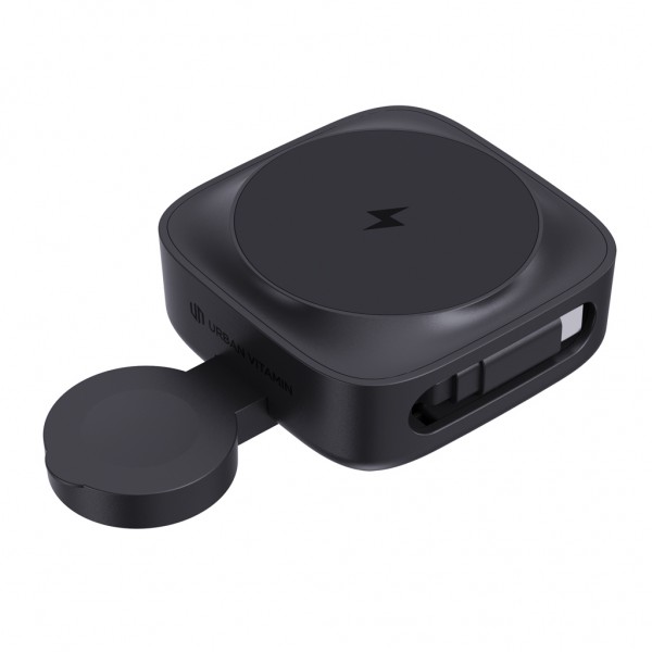 Urban Vitamin Goleta 2-in-1 15W Magnetic Wireless Charger, schwarz