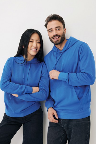 IQONIQ Rila Lightweight Hoodie aus recycelter Baumwolle, Königsblau L