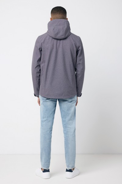 IQONIQ Makalu Herren Softshelljacke aus recyceltem Polyester, vulcano heather grey XXXL