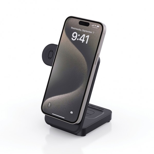 Urban Vitamin Arcadia 15W 3in1 Magnet-Charger aus RCS rABS, schwarz