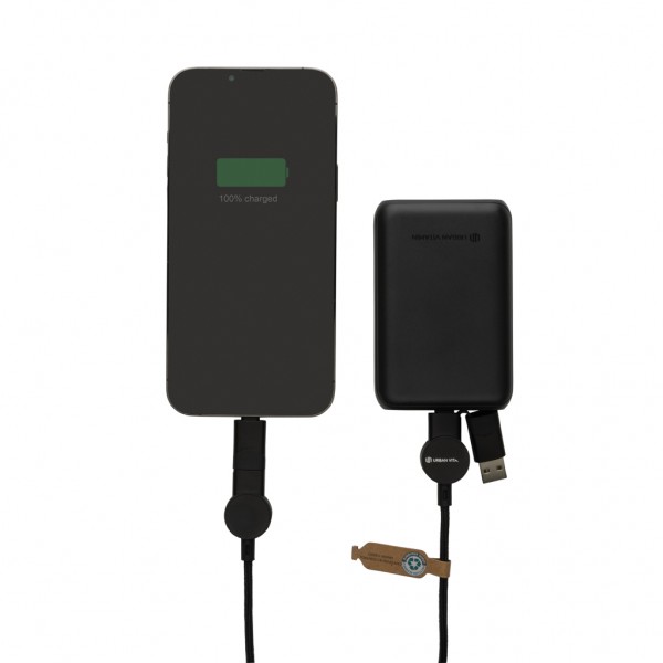 Oakland RCS rKunststoff 1,2m 6-in-1 Fast-Charging 45W Kabel, schwarz
