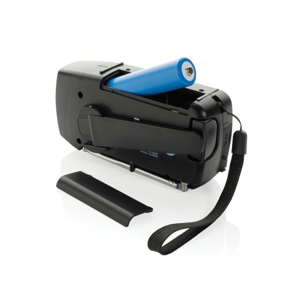 RescueWave Notfallradio aus RCS recyceltem Kunststoff, schwarz