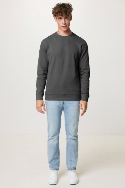 IQONIQ Zion Rundhals-Sweater aus recycelter Baumwolle, anthrazit XXL