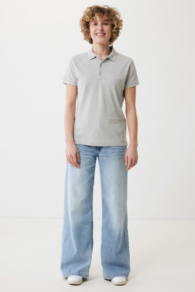 IQONIQ Yosemite Damen Piqué-Poloshirt aus rec. Baumwolle, heather grey XXS