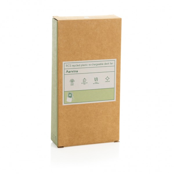 Aervina wiederaufladbarer Tischventilator aus RCS rec. ABS, weiß