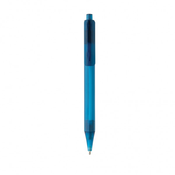 GRS rPET X8 transparenter Stift, blau
