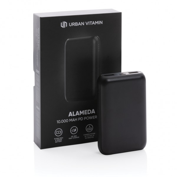Urban Vitamin Alameda 10.000mAh 18W PD Powerbank, schwarz