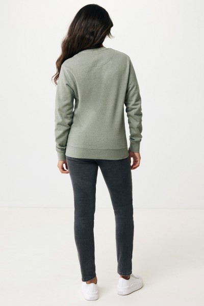 IQONIQ Denali ungefärbt. Rundhals-Sweater aus recycelter BW, heather green XXS