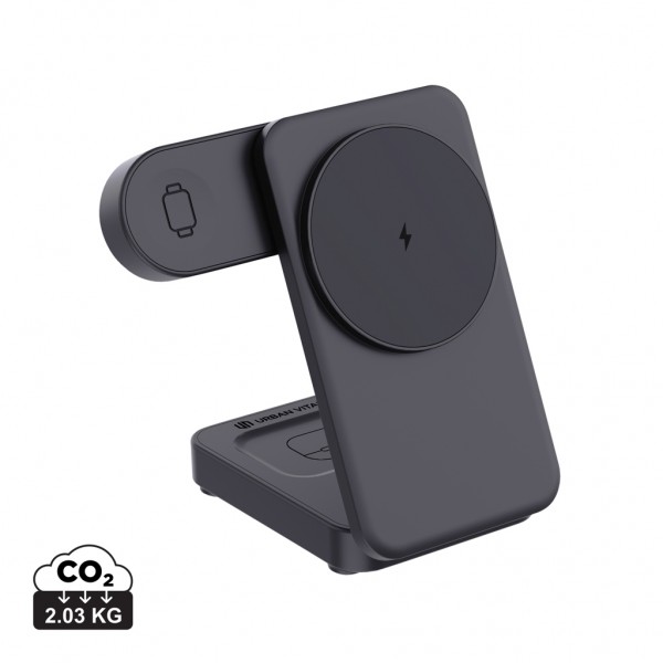 Urban Vitamin Arcadia 15W 3in1 Magnet-Charger aus RCS rABS, schwarz