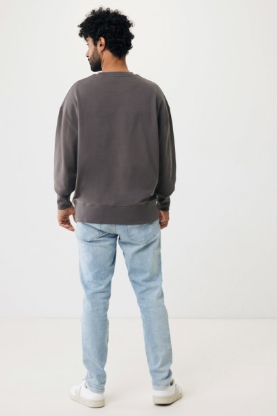 IQONIQ Kruger Relax-Rundhals-Sweater aus recycelt. Baumwolle, anthrazit XXS