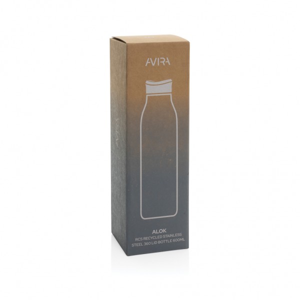 Avira Alok 360 Klick-Wasserflasche aus RCS rec. Stahl, 600ml, navy blau