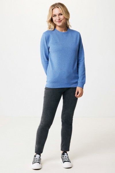 IQONIQ Denali ungefärbt. Rundhals-Sweater aus recycelter BW, heather blue XXXL