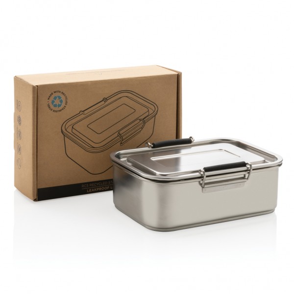 Auslaufsichere Lunchbox aus RCS recyceltem Stainless Steel, silber