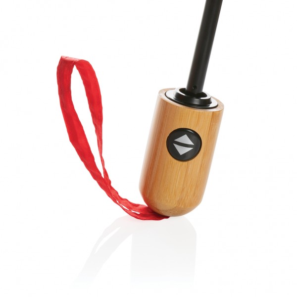 21` Impact AWARE™ RPET 190T Bambus-Schirm autom. open/close, rot