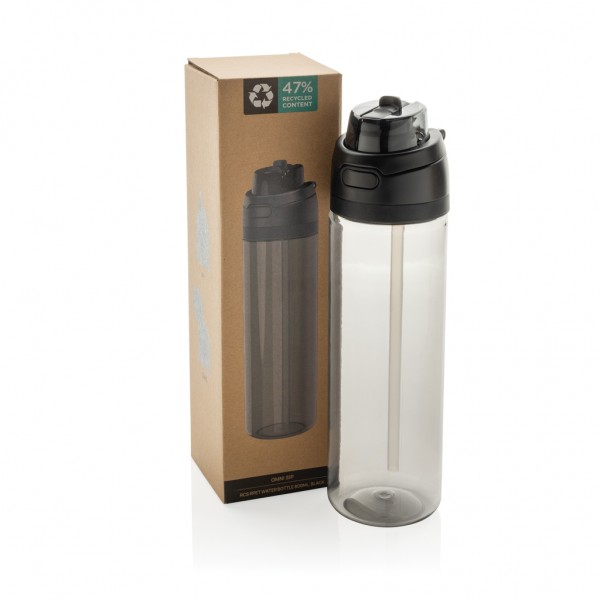 Omni Sip Wasserflasche 800ml aus RCS RPET, schwarz
