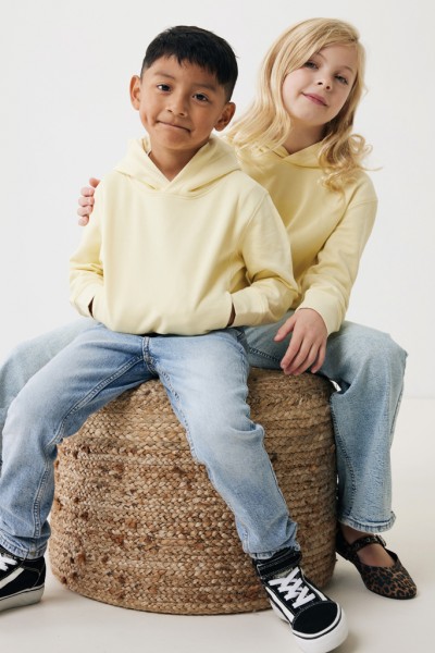 IQONIQ Yengo KidsHoodie mit Seitentaschen aus rec. Baumwolle, cream yellow 34