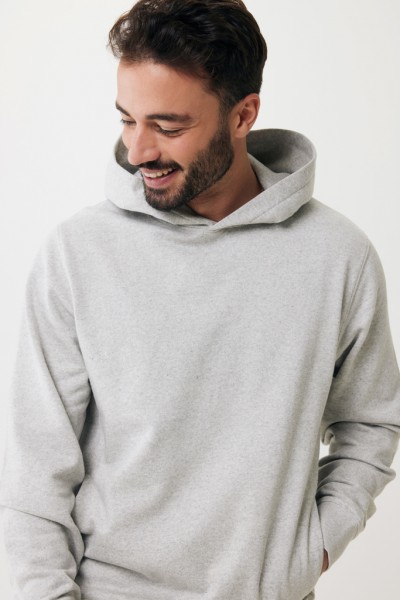 IQONIQ Yengo Hoodie mit Seitentaschen aus rec. Baumwolle, light heather grey 5XL
