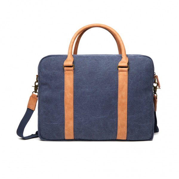 VINGA Bosler Computertasche aus RCS recyceltem Canvas, navy blau