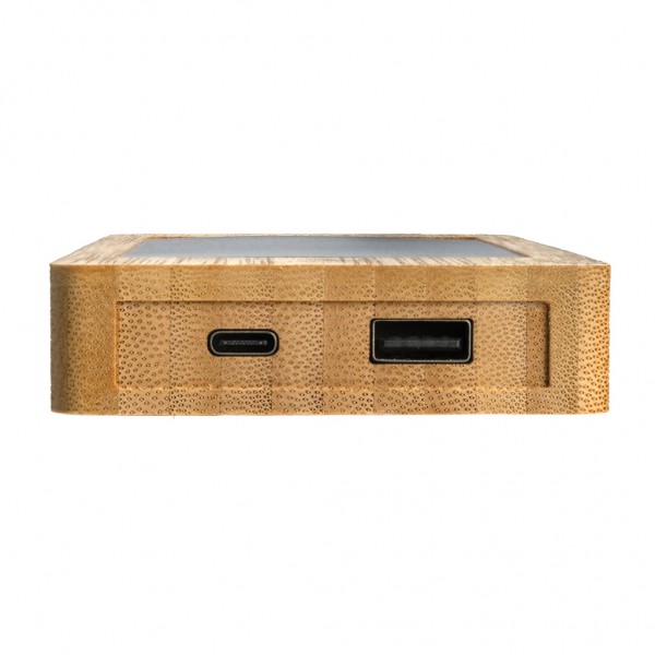 Sunwick 10.000mah Bambus Solar Powerbank, braun