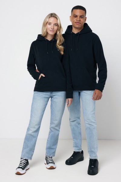 IQONIQ Trivor Mikrofleece-Kapuzen-Pulli aus recyc. Polyester, schwarz XXXL