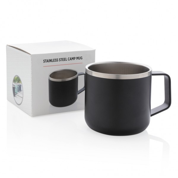 Stainless-Steel Camping-Tasse, schwarz