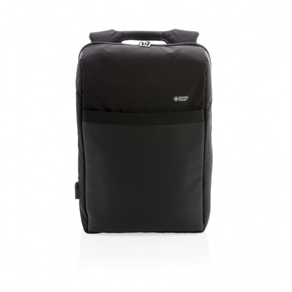 Swiss Peak 15` Anti-Diebstahl RFID & USB Rucksack, schwarz
