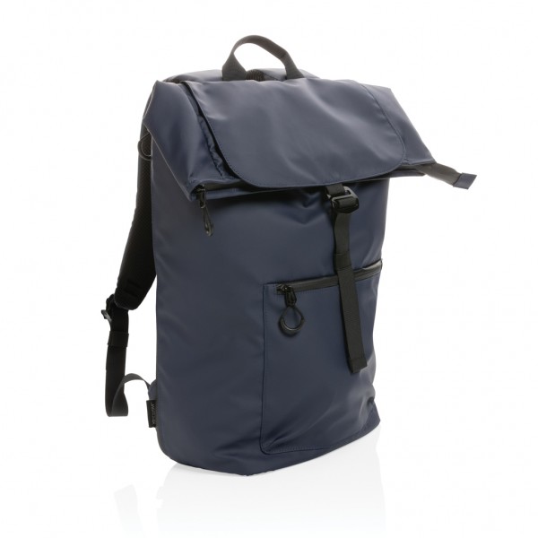 Impact AWARE™ RPET wasserabweisender 15.6` Laptop-Rucksack, navy blau