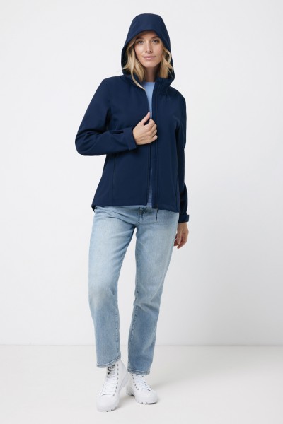 IQONIQ Makalu Damen Softshelljacke aus recyceltem Polyester, navy blau XS
