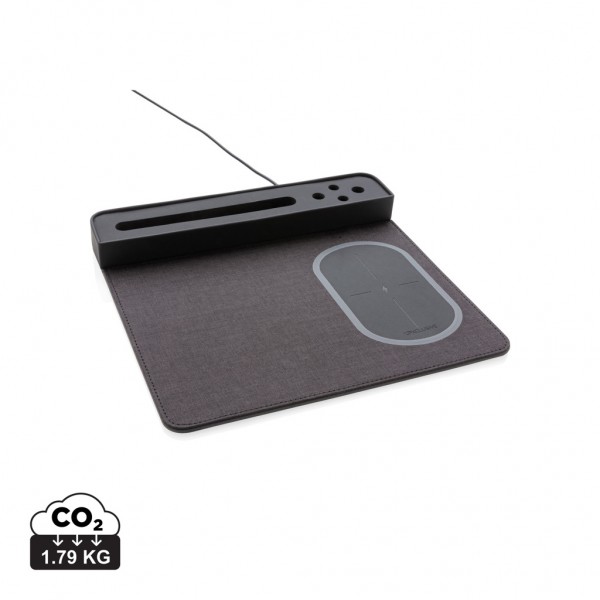 Air Mousepad mit 5W Wireless Charger und USB, schwarz