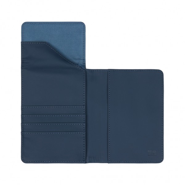 VINGA Baltimore RCS recycelte Polyester-RFID-Reisepasshülle, navy blau
