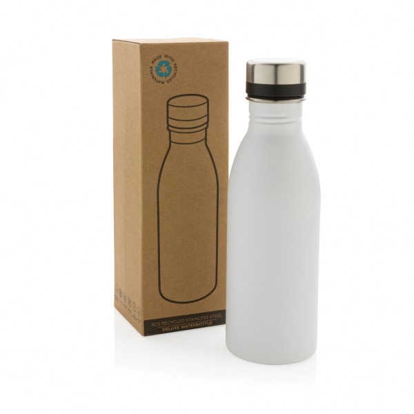 Deluxe Wasserflasche aus RCS recyceltem Stainless-Steel, weiß