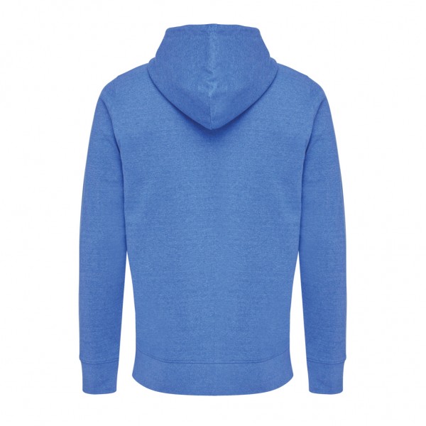 IQONIQ Abisko Zip-Kapuzenpullover aus recycelter Baumwolle, heather blue XL