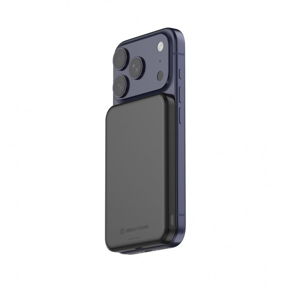 Urban Vitamin Pomona 5000mAh Qi2.2 25W magnetische Powerbank, schwarz
