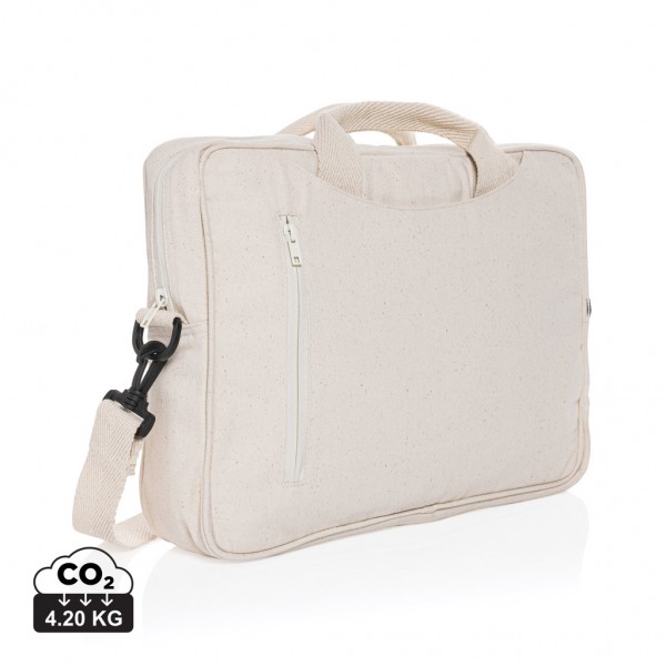 Laluka AWARE™ 15.4` Laptop-Tasche aus recycelter Baumwolle, off white