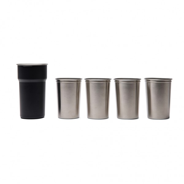 VINGA Parks Becher aus RCS Stainles Steel, 4 Stück, 250ml, schwarz