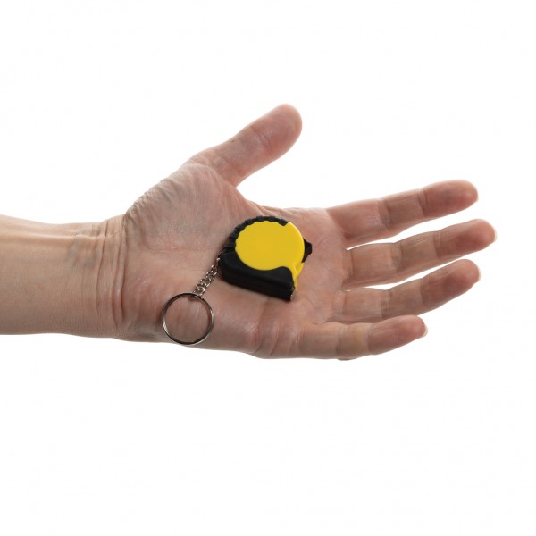 MeasureMate 1m Schlüsselband aus RCS recyceltem ABS, gelb