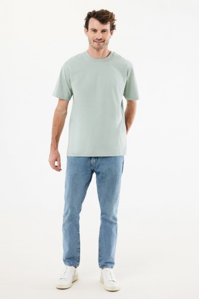 IQONIQ Nikko Heavyweight T-Shirt aus recycelter Baumwolle, Iceberg green M