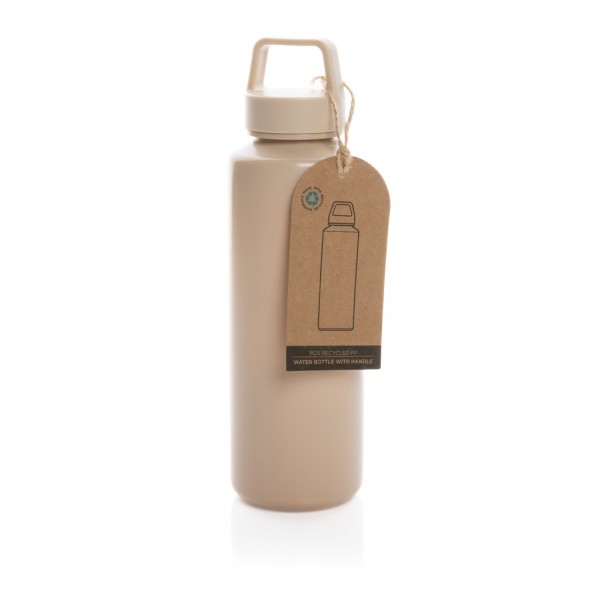Wasserflasche mit Henkel aus RCS rPP, braun