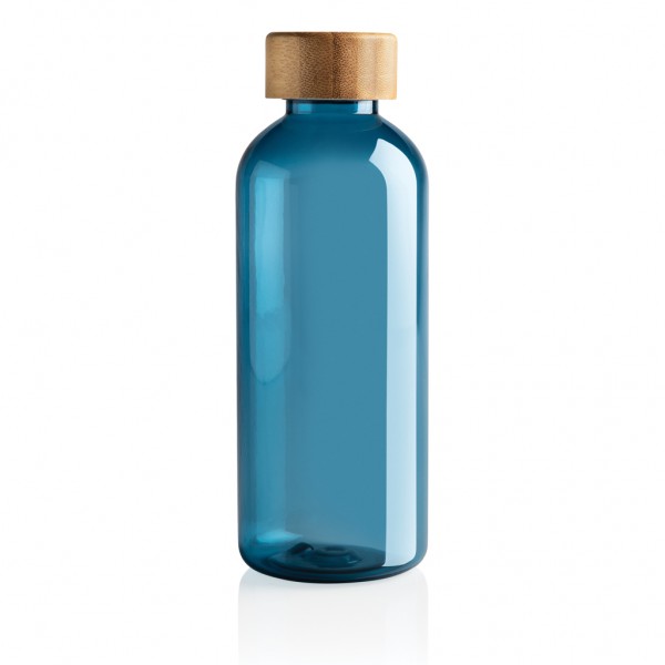 RCS rPET Flasche mit Bambus-Deckel, blau