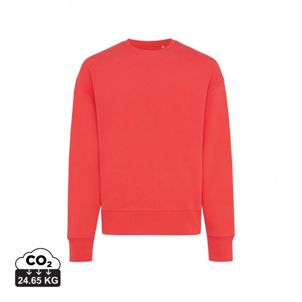 IQONIQ Kruger Relax-Rundhals-Sweater aus recycelt. Baumwolle, luscious red XXS